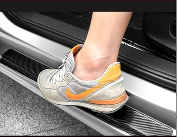 Protecție prag auto, model fibră de carbon, universal, folie PVC autoadezivă
