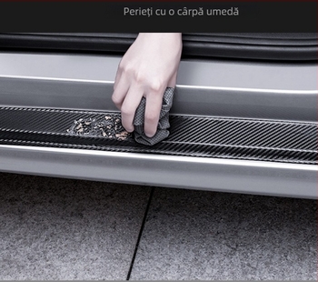 Protecție prag auto, model fibră de carbon, universal, folie PVC autoadezivă