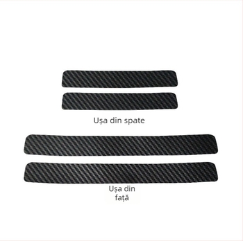 Protecție prag auto, model fibră de carbon, universal, folie PVC autoadezivă