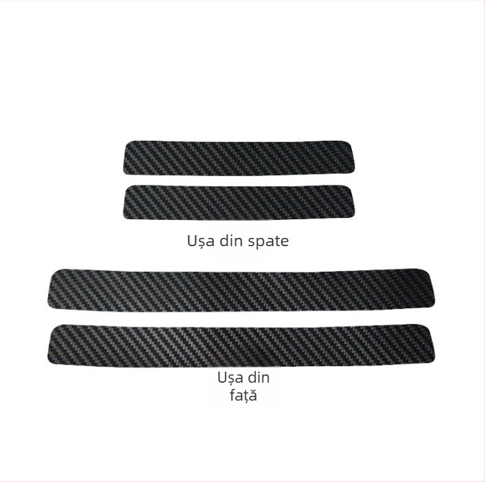Protecție prag auto, model fibră de carbon, universal, folie PVC autoadezivă