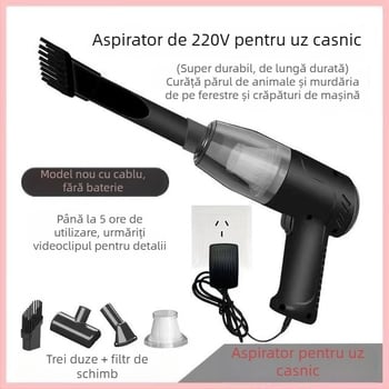 Aspirator de mână cu cablu, pentru mașină și casă, cu aspirație puternică pentru păr de animale de companie
