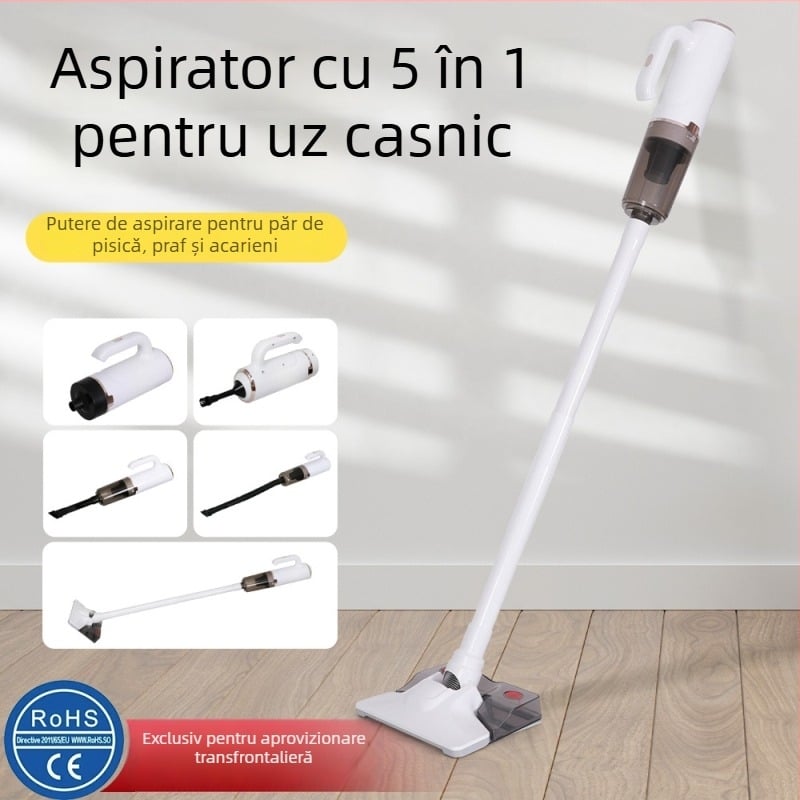 Aspirator de uz casnic fără fir – multifuncțional, 100W, aspirație 10.1–15 kPa, baterie încorporată de 5001 mAh, autonomie 0–1 h