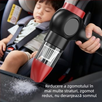 Aspirator portabil fără fir pentru mașină, umed și uscat, cu baterie încorporată