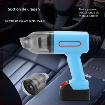 Aspirator de mână pentru mașină și casă, portabil, 12V, 90W, 9000Pa, reîncărcabil, fără fir