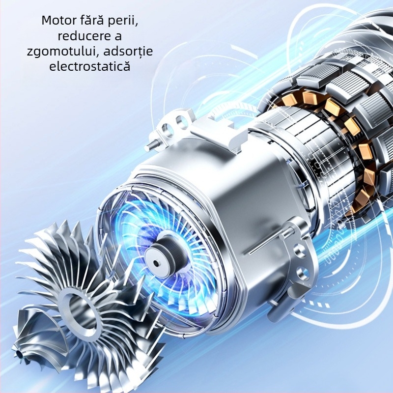 Aspirator de mână pentru mașină și casă, portabil, 12V, 90W, 9000Pa, reîncărcabil, fără fir
