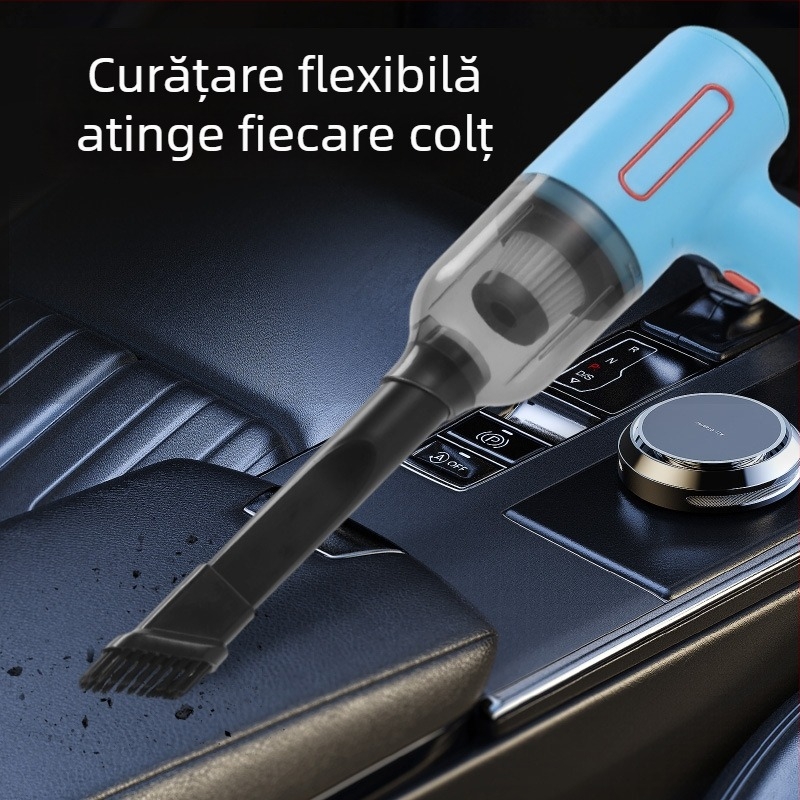 Aspirator de mână pentru mașină și casă, portabil, 12V, 90W, 9000Pa, reîncărcabil, fără fir