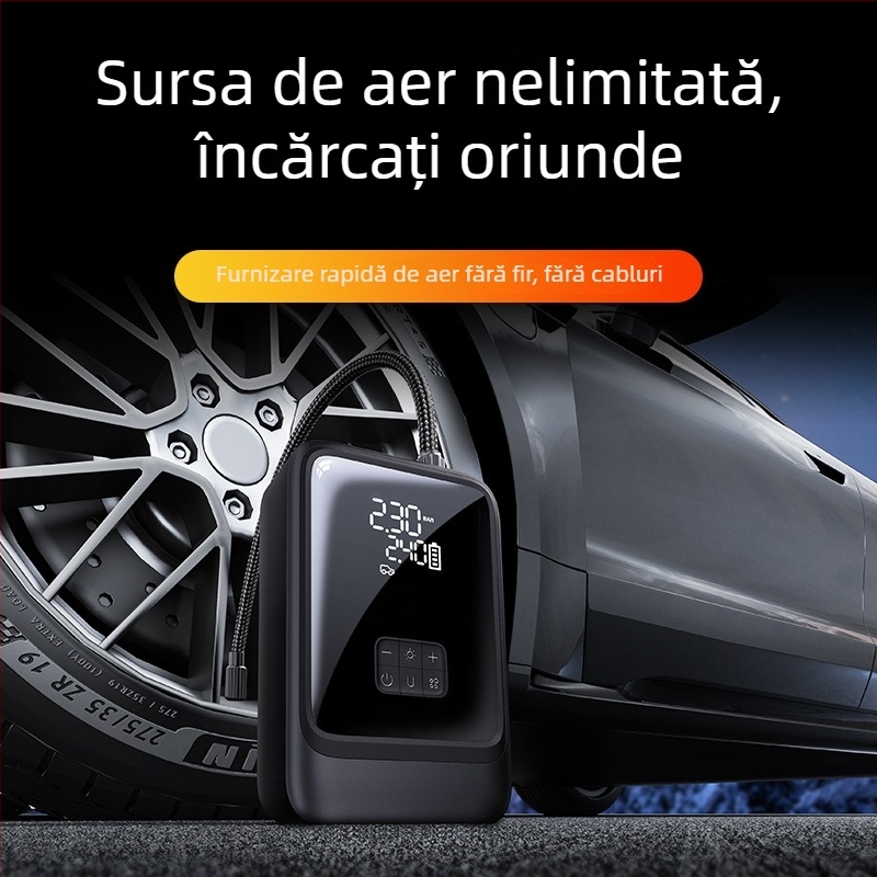 Pompă de aer pentru mașină cu pornire de urgență 1000A, 20V, 120W, Type-C, 35 L/min