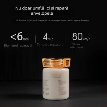 70mai Pompă portabilă pentru anvelope auto, 12V, cilindru unic, afișaj digital, utilizare acasă și în mașină