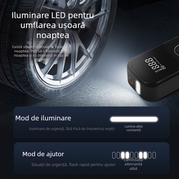 Pompa de aer wireless pentru mașină – pompa portabilă inteligentă, electrică pentru anvelope, 100 W, 110 V, reîncărcabilă, display digital, 25 L/min