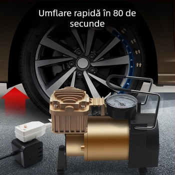 Pompă de aer AX-8807 pentru anvelope auto și mingi sportive, 220V, 180W, 35 L/min, furtun de 60 cm