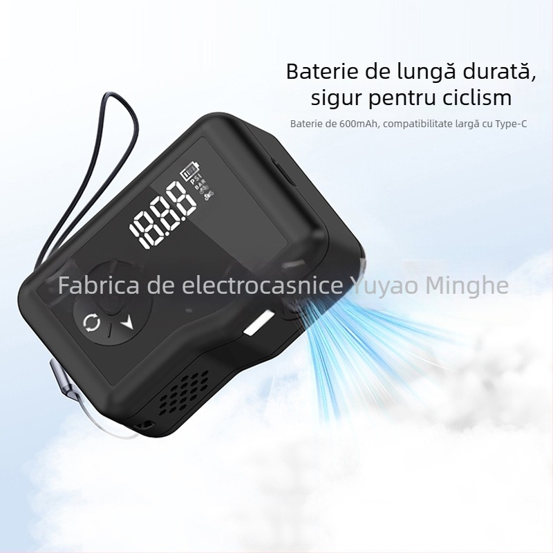 Pompă de aer mini fără perii cu afișaj digital pentru mașini, motociclete și biciclete — 12V, reîncărcabilă, 25 L/min, 160 g, încărcare USB