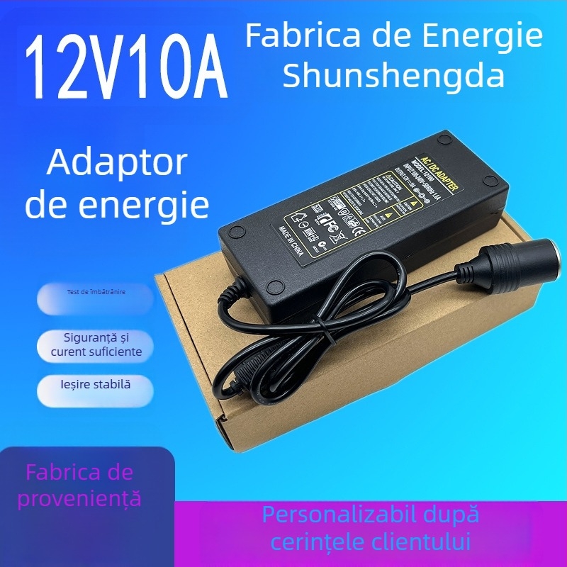 Adaptor auto SSD 12V, intrare 100-240V, ieșire 12V 10A, 120W