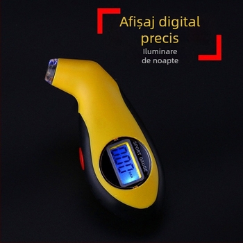 Hexuan manometru digital pentru presiunea pneurilor auto, afișaj LCD, unități multiple, carcasă din plastic