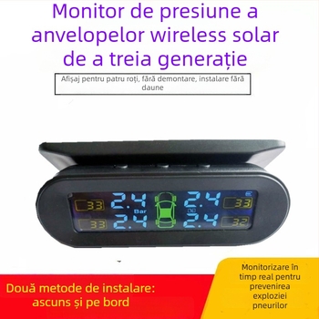 Sistem de monitorizare a presiuniei în pneuri (TPMS) — afișaj digital, alimentare wireless solară, pentru mașini și SUV, interval 0-5 bar, precizie înaltă, model T11