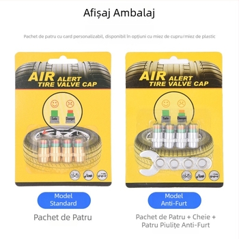 Cap de presiune a pneului, anti-furt, monitorizare vizuală, GL-0851, din cupru și plastic de aliaj, 28–48 psi