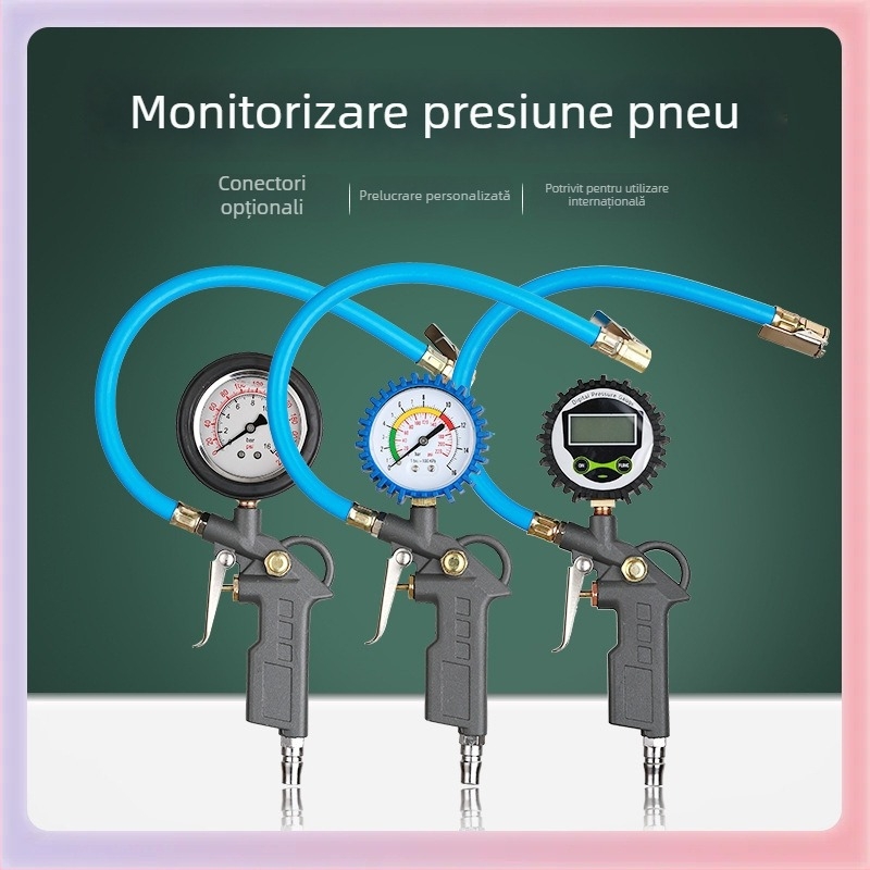 Manometru digital pentru presiunea pneurilor, corp din aliaj de aluminiu, precizie 0.01, interval de presiune 200, unități variabile