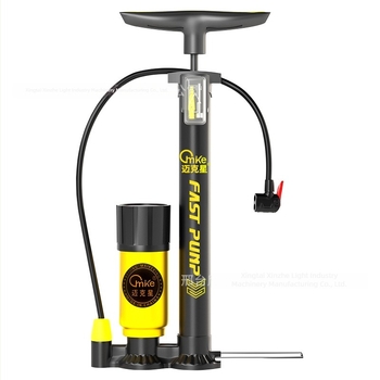 Pompa manuală de înaltă presiune cu manometru, model A902, corp din fier, 160 psi, include ac pentru mingi