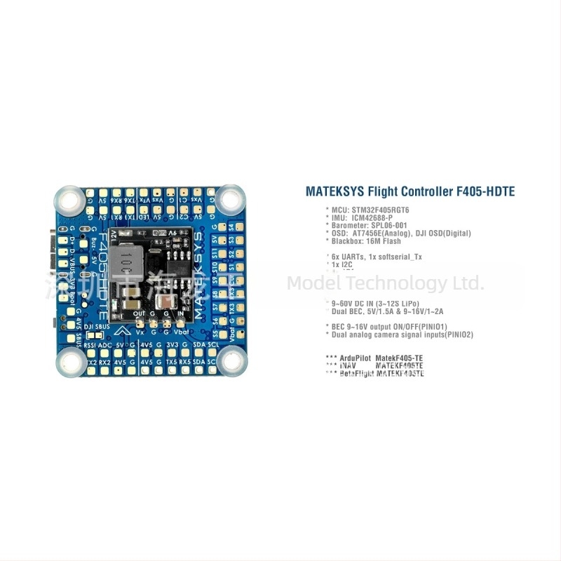 Matek F405-HDTE controler de zbor cu ArduPilot, barometru, OSD, compatibil cu DJI HD VTX