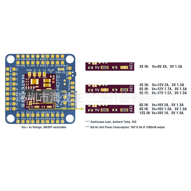 Matek F405-HDTE controler de zbor cu ArduPilot, barometru, OSD, compatibil cu DJI HD VTX