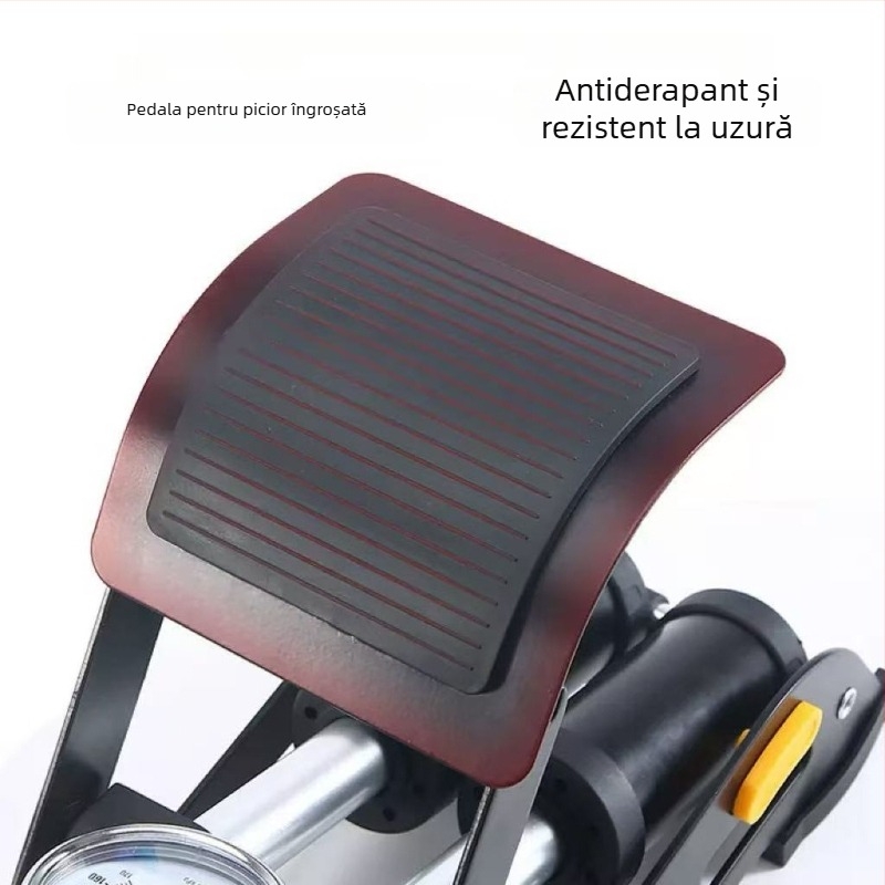 Pompă de pedală pentru bicicletă – dublu cilindru Mk-foot 01, Fier, Presiune 170
