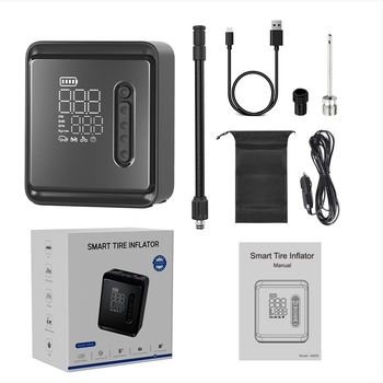 Pompa de aer pentru mașină cu un cilindru — portabilă, electrică, fără fir, cu afișaj digital, 120W, 35 L/min, 650 g