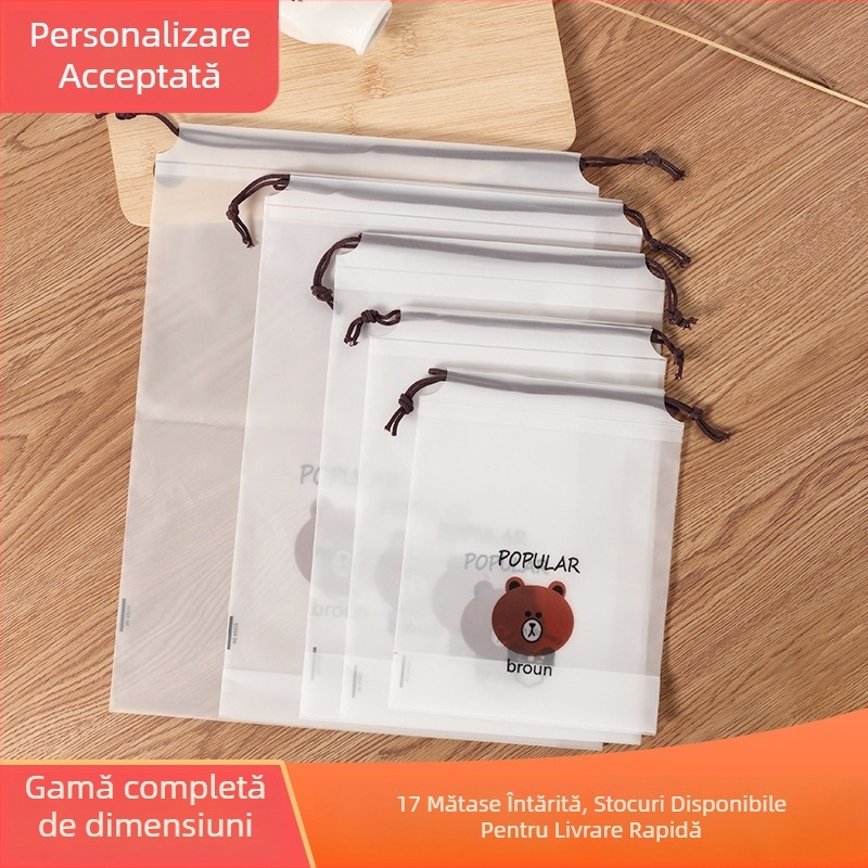 Sac de depozitare cu șnur pentru prosoape și șosete, finisaj mat, grosime dublă