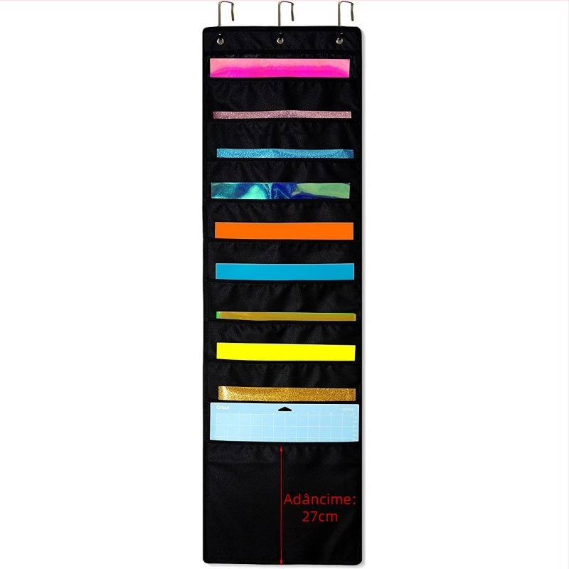 Organizator suspensat cu zece buzunare, din poliester, pentru reviste și documente