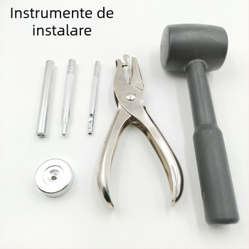 120 seturi nasturi din cupru, tip snap, Ø12,5 mm, cu instrument de montaj – nasturi ascunți, fără cusut