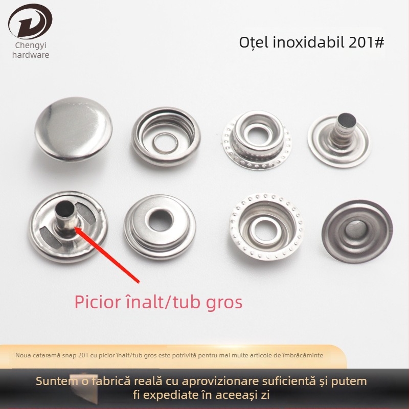 Oțel inoxidabil 201# cataramă cu patru închideri pentru paltoane, jachete și genți, cu capse