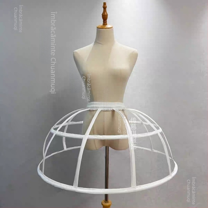 Fustă Birdcage Bustle - Design hemisferic, inel dublu de oțel, fir cu un singur strat, marca Chuanmuqi, primăvara 2024, adult