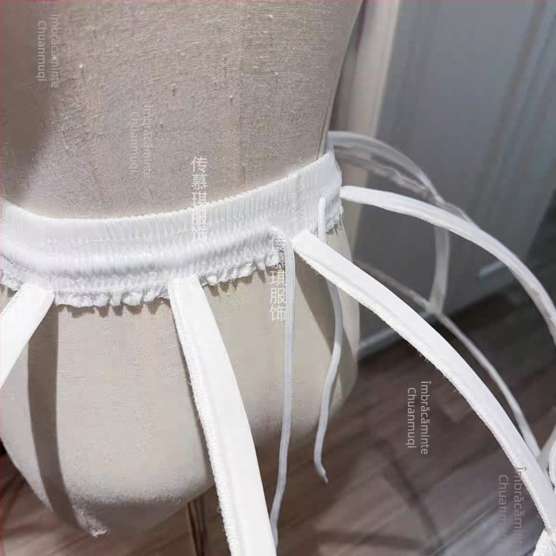 Fustă Birdcage Bustle - Design hemisferic, inel dublu de oțel, fir cu un singur strat, marca Chuanmuqi, primăvara 2024, adult