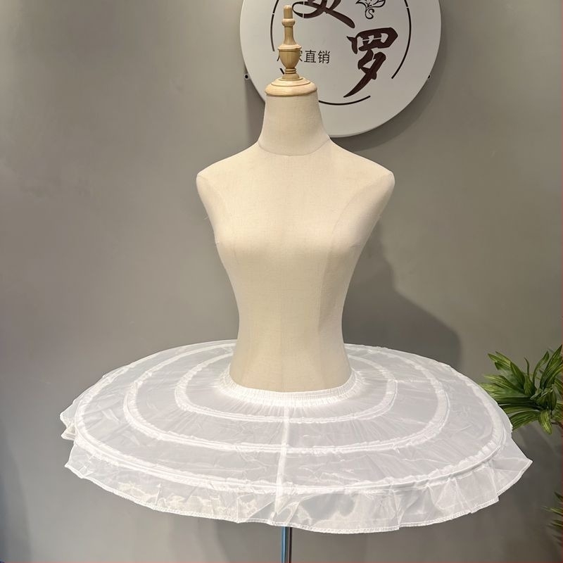 Costum plat și pufos de balet pentru reprezentații, cu trei inele metalice pentru bustle, lână în două straturi, construcție reglabilă, cu oase de pește, motiv lebădă, primăvara 2024