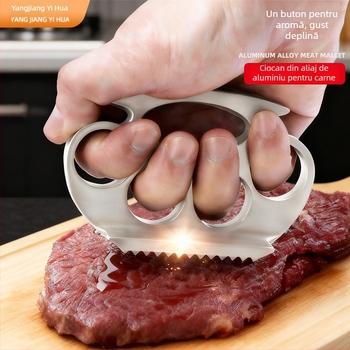 Ciocan pentru carne din aliaj zinc-aluminiu, design inel (Material: aliaj zinc-aluminiu; Tip: ciocan pentru carne; Stil: modern minimalist; Specificație: standard)