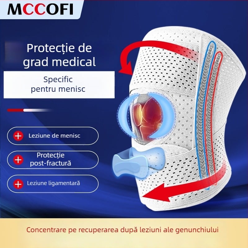 Orteză medicală pentru genunchi, protecție a meniscului, încălzire în alergare, stabilizare a rotulei, echipament de protecție pentru articulații.