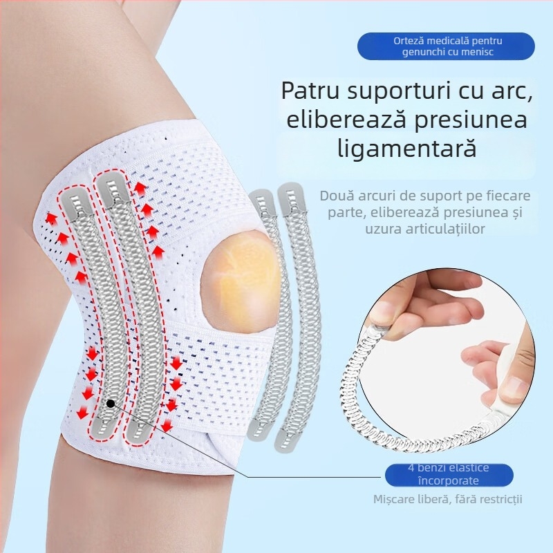 Orteză medicală pentru genunchi, protecție a meniscului, încălzire în alergare, stabilizare a rotulei, echipament de protecție pentru articulații.
