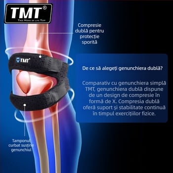 TMT Protecție pentru genunchi și bandă patelară pentru fitness, drumeții, alergare, maraton, baschet – echipament de protecție outdoor