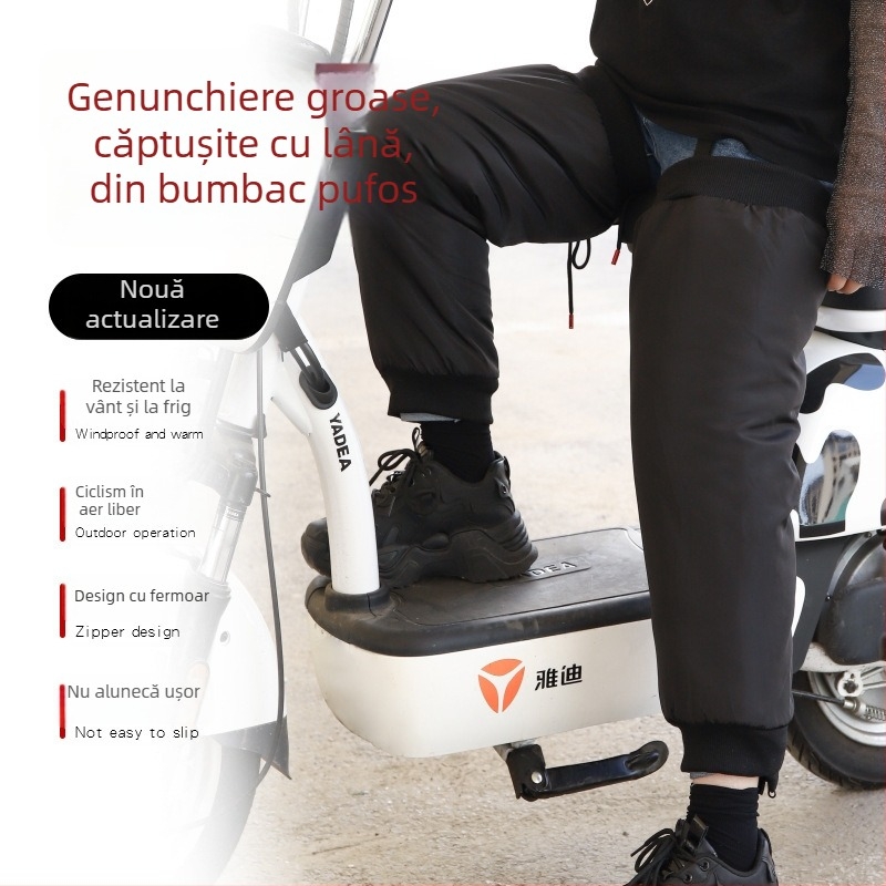 Genunchiere cu căptușeală fleece pentru ciclism de iarnă, impermeabile și calde, unisex