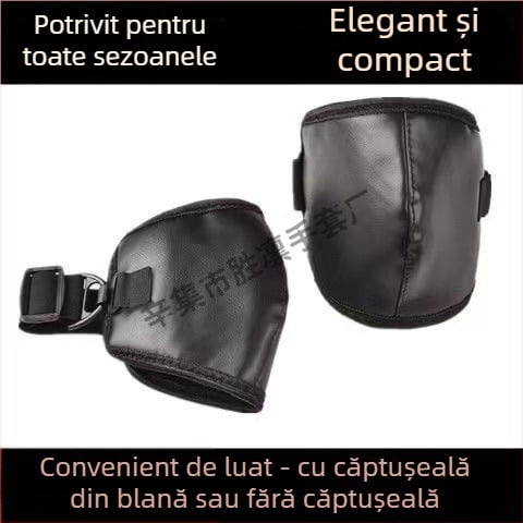 Genunchiere de iarnă cu căptușeală pufoasă pentru motociclete și biciclete electrice – groase, rezistente la vânt și impermeabile