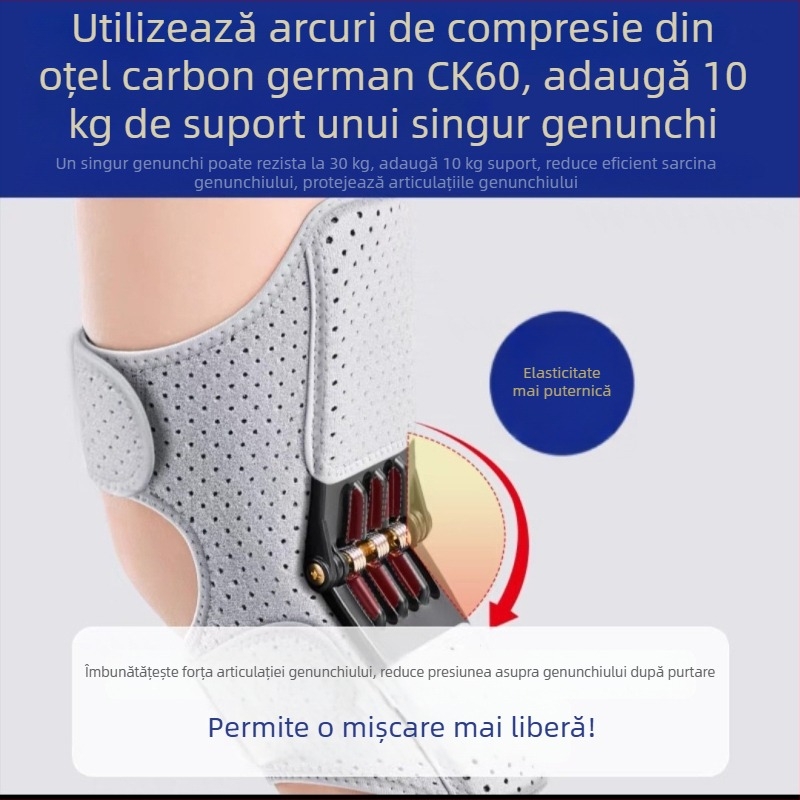 Protecție pentru genunchi și aparat de reabilitare a membrelor inferioare pentru vârstnici, facilitează urcarea scărilor, staționarea în picioare și genuflexiunile