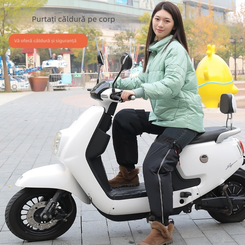 Genunchiere de iarnă pentru motocicletă, căptușite cu fleece, rezistente la vânt și apă, protecție pentru genunchi și gambă