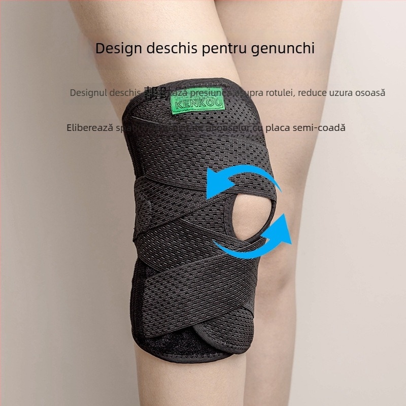 Protecții ușoare pentru genunchi, a 8-a generație, pentru bărbați și femei, protecție a patelatei pentru alergare și baschet, cu sprijin arcuit