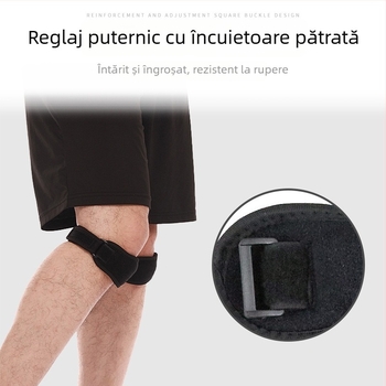 Genunchi cu bandă patelară – Protecție sportivă pentru alergare, ciclism, drumeții și baschet; materiale: fibre de poliester, nylon