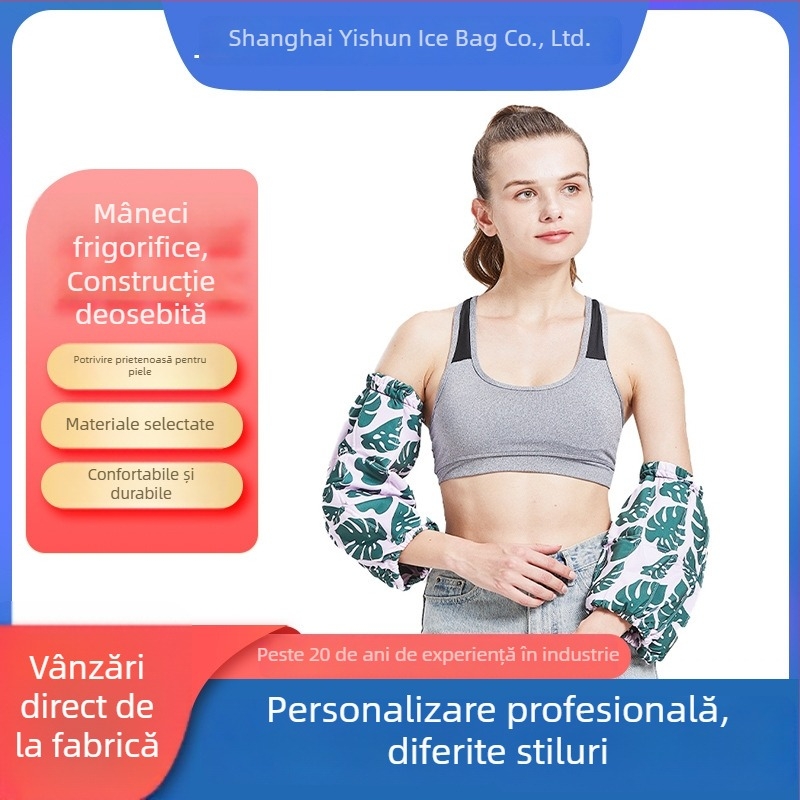 Manșete pentru exterior cu model floral, material poliester, imprimare logo și pachete gel solid, personalizabile