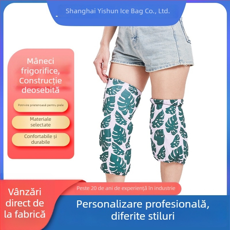 Manșete pentru exterior cu model floral, material poliester, imprimare logo și pachete gel solid, personalizabile
