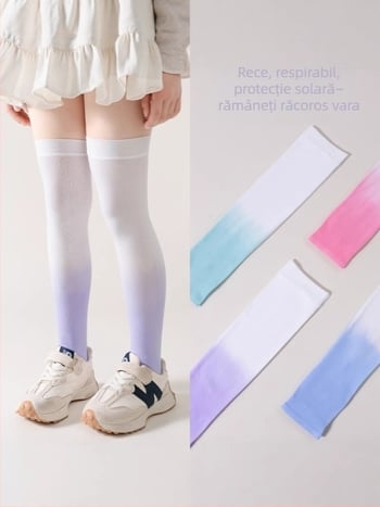 Șosete copii din nailon Jacquard, respirante, peste genunchi, pentru fete, 3–8 ani