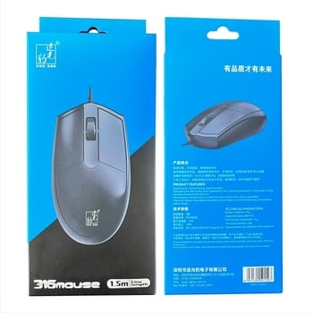 Mouse optic USB cablu pentru PC – 1200dpi, 3 butoane, cablu de 1,5 m, design ergonomic