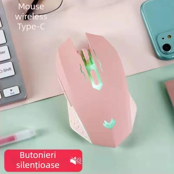 Mouse optic fără fir (1600 DPI, 2,4 GHz, USB, model T09)