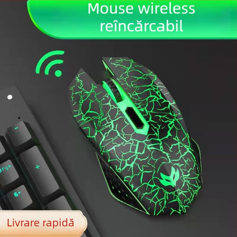 Mouse optic fără fir (1600 DPI, 2,4 GHz, USB, model T09)