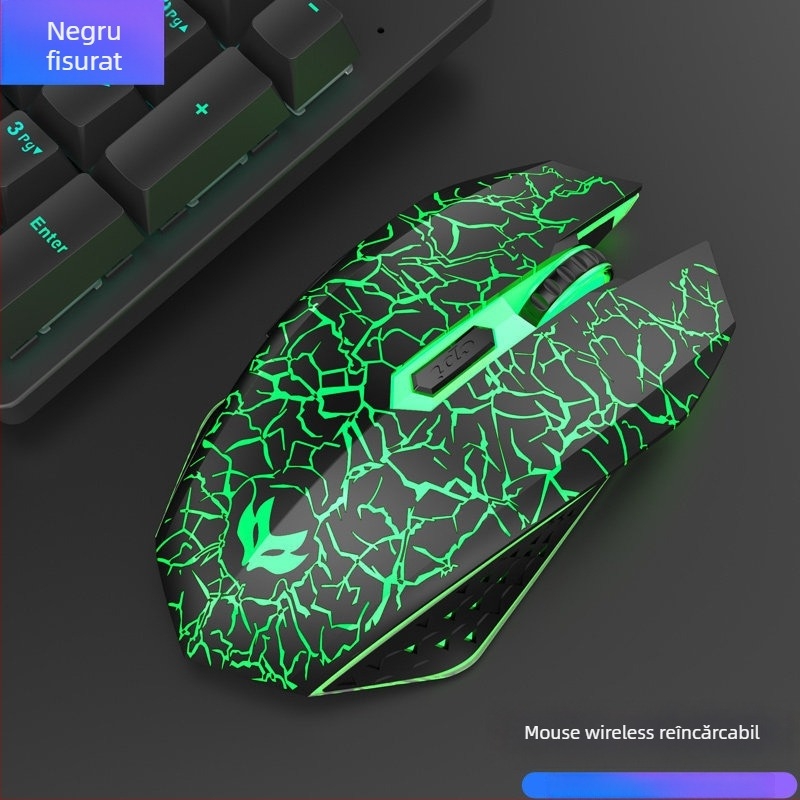 Mouse optic fără fir (1600 DPI, 2,4 GHz, USB, model T09)