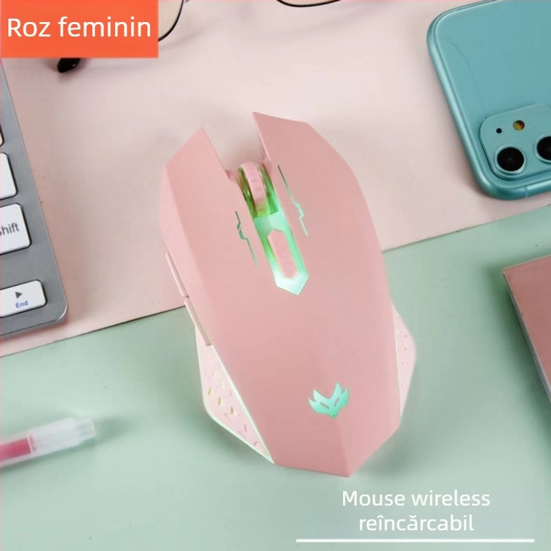 Mouse optic fără fir (1600 DPI, 2,4 GHz, USB, model T09)